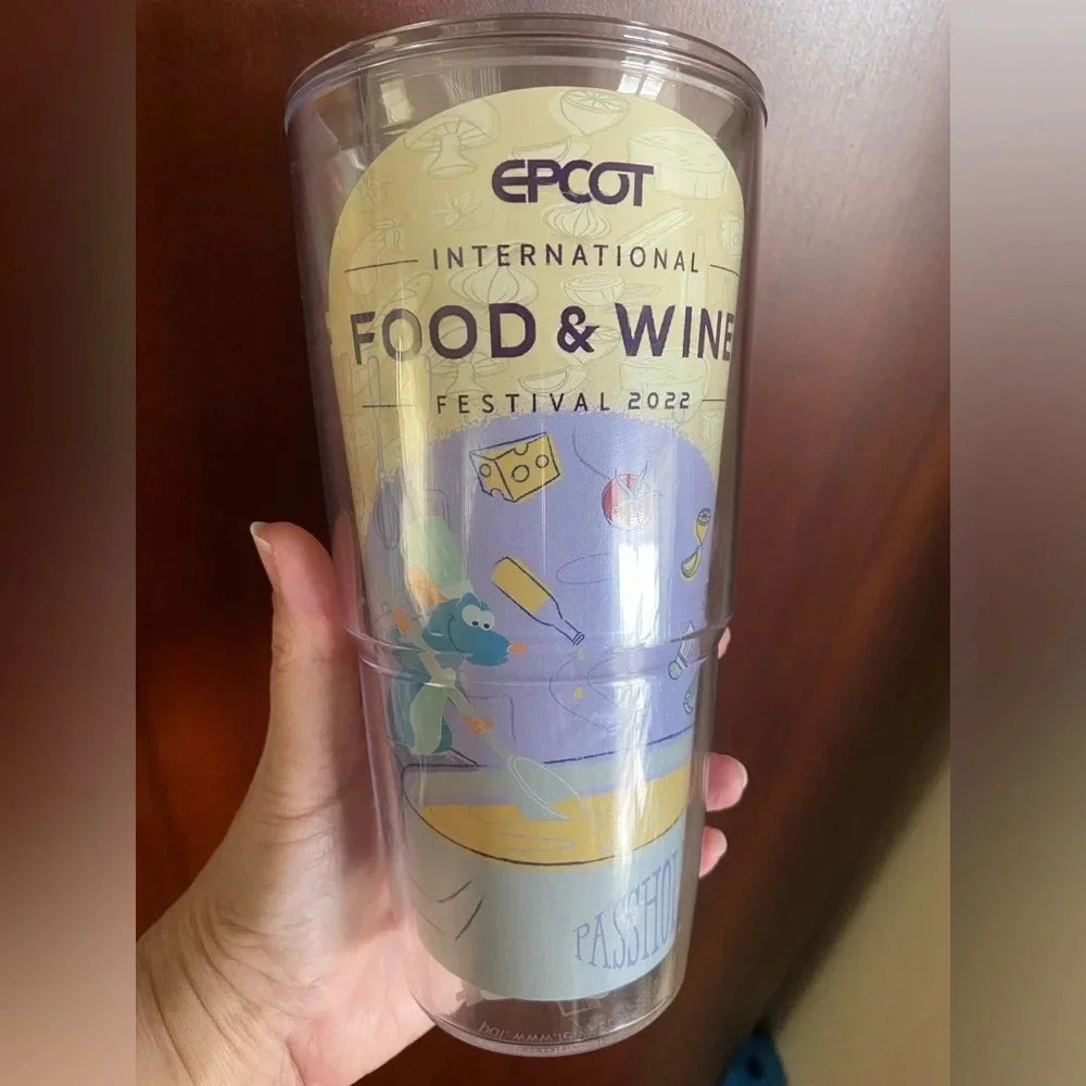 💚 Disney Epcot 2022 Food/Wine Passholder 24oz Tervis Tumbler Chef Ratatouilli
